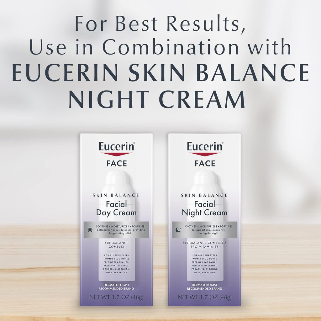 Eucerin Skin Balance Day Cream, Sensitive Skin Face Moisturizer Enriched with Tri-Balance Complex