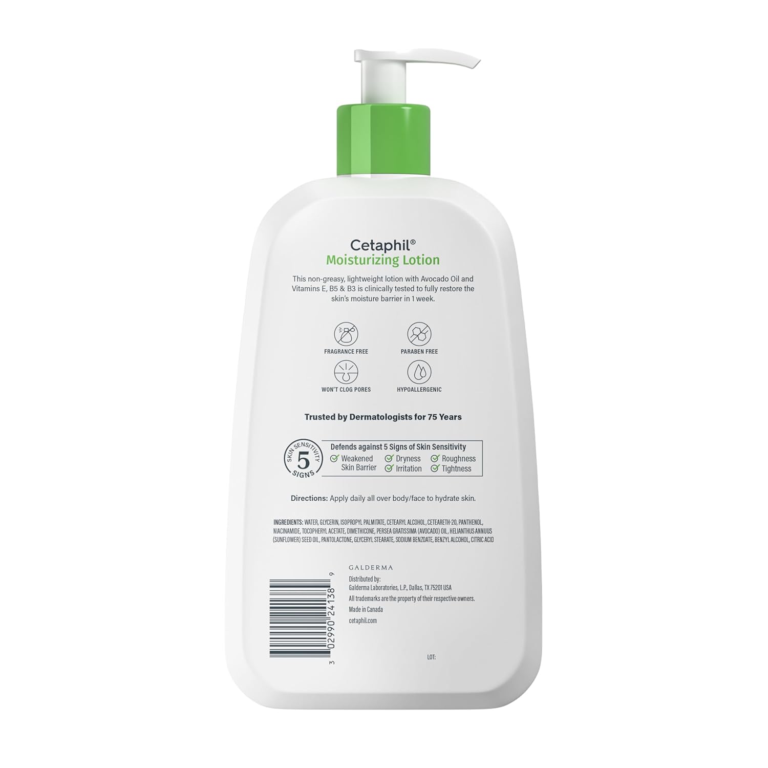 Cetaphil Face &Body Moisturizer, Hydrating Lotion for All Skin Types, Fragrance Free, Hypoallergenic