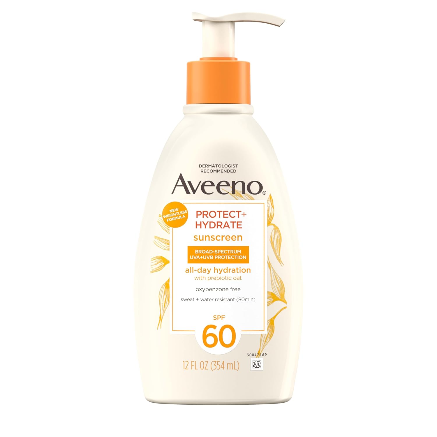 Aveeno Protect +Hydrate Sunscreen Moisturizing Body Lotion with Prebiotic Oat, Broad Spectrum SPF 60