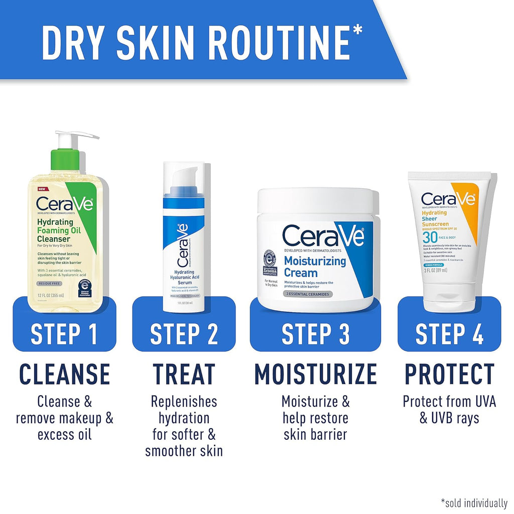 CeraVe Hydrating Foaming Oil Cleanser, Moisturizing for Face & Body, Squalane Oil + Hyaluronic Acid