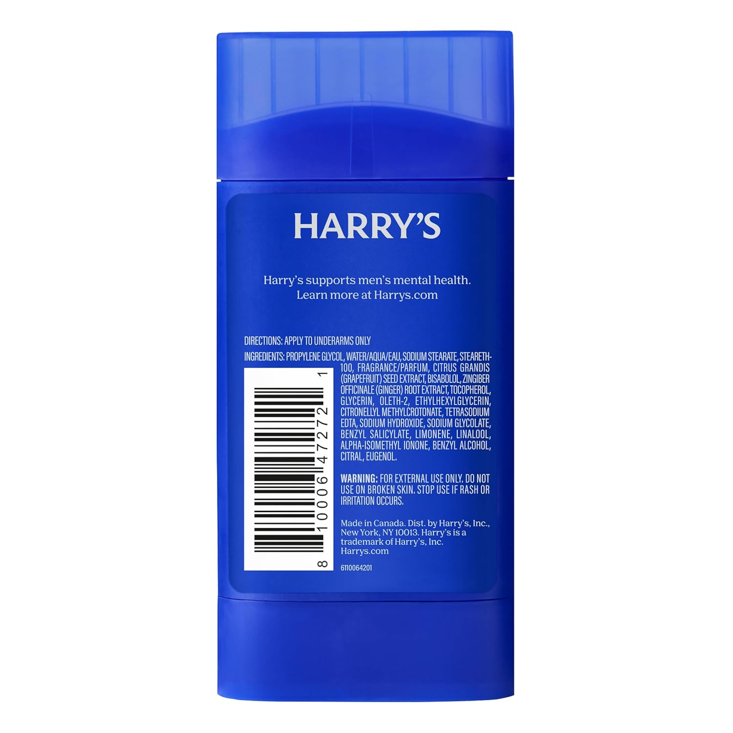 Harry's Aluminum Free Deodorant for Men - Odor Control, Redwood Scent, 2.5 Oz, 3-Pack