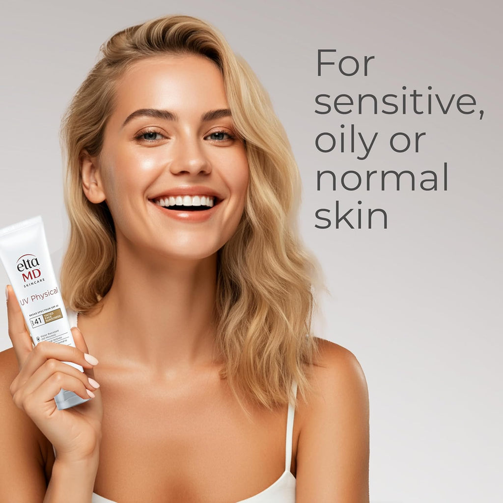 EltaMD UV Physical Tinted Mineral Sunscreen for Face SPF 41, 100% Mineral Active Tinted Face Lotion