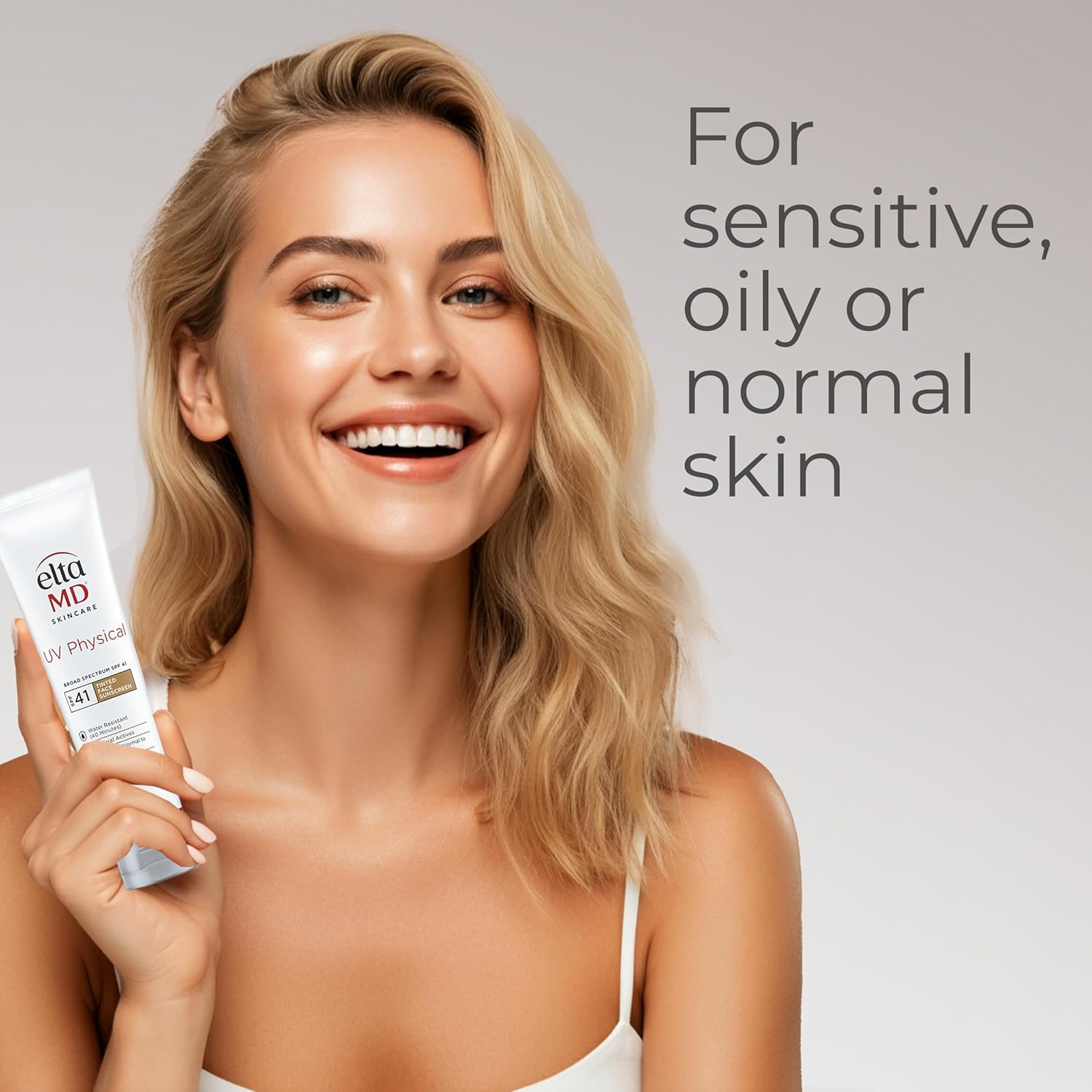 EltaMD UV Physical Tinted Mineral Sunscreen for Face SPF 41, 100% Mineral Active Tinted Face Lotion