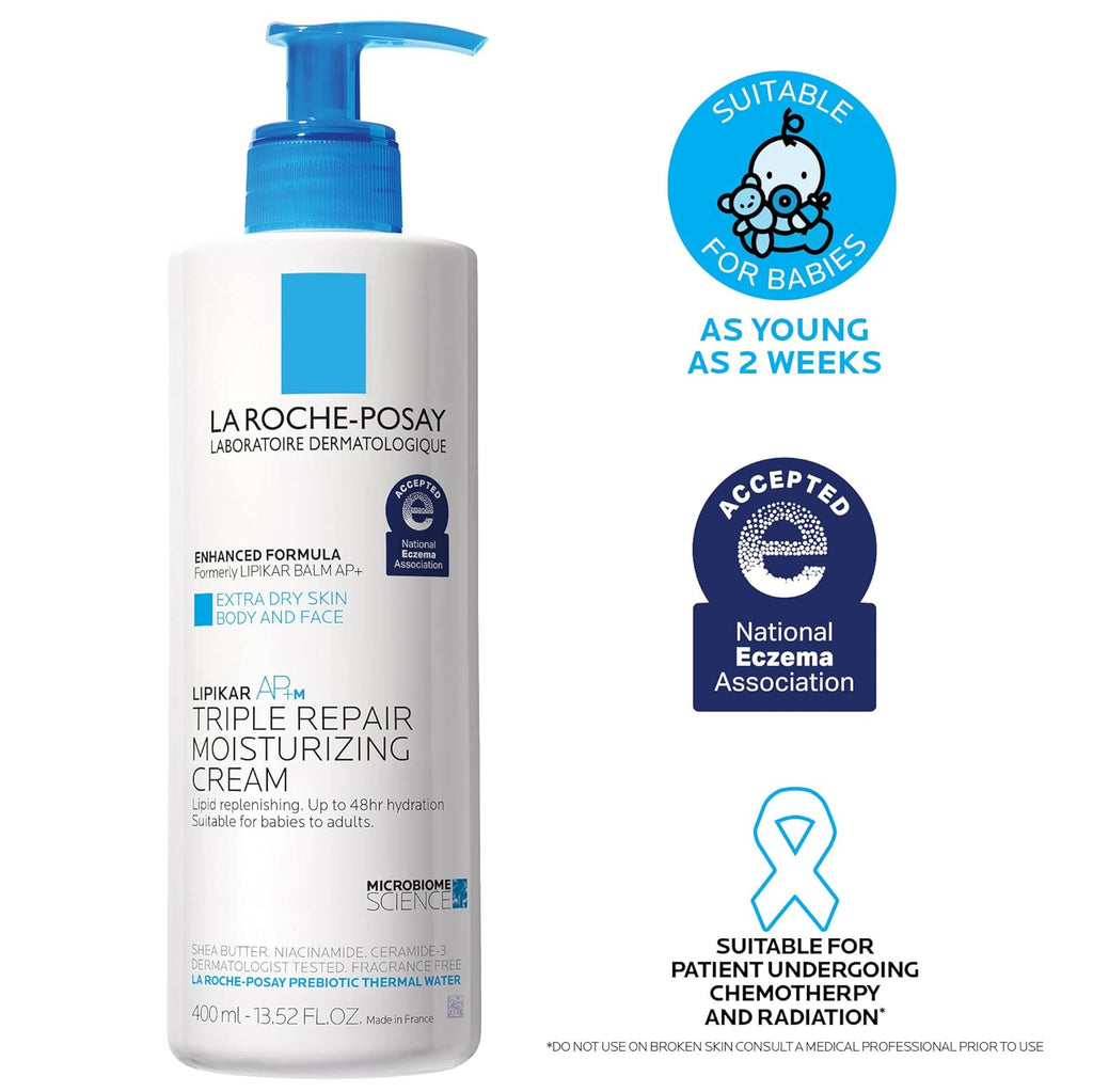 La Roche-Posay Lipikar AP+ Triple Repair Moisturizing Cream, Face &Body, Dry Skin, Shea &Niacinamide