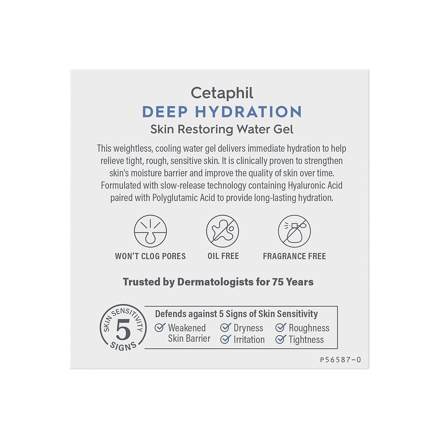 Cetaphil Deep Hydration Skin Restoring Water Gel | Hyaluronic &Polyglutamic Acid, Face Moisturizer