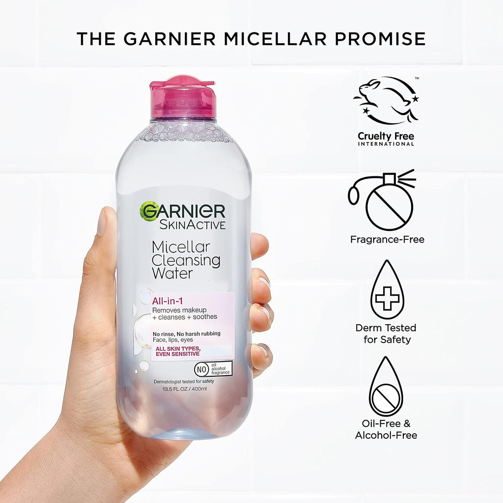 Garnier Micellar Water, Hydrating Facial Cleanser & Makeup Remover, Suitable for Sensitive Skin 2ct