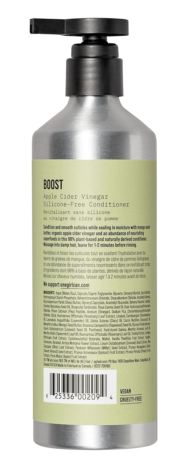AG Care Boost Apple Cider Vinegar & Mango Conditioner, Smooths & Seals In Moisture –98% Plant-Based
