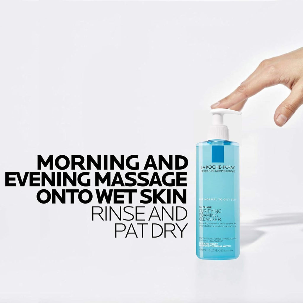 La Roche-Posay Toleriane Purifying Foaming Facial Cleanser, Niacinamide & Ceramides, Pore Cleanser