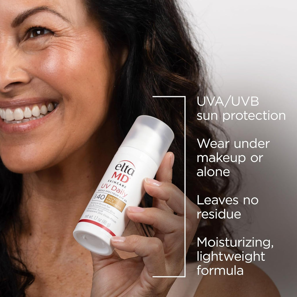 EltaMD UV Daily Tinted SPF 40 Face Sunscreen Moisturizer with Zinc Oxide, Sunscreen for Dry Skin