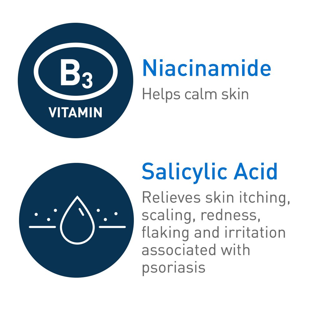 CeraVe Cleanser for Psoriasis Treatment, Salicylic Acid Dry Skin Itch Relief &Latic Acid Exfoliation