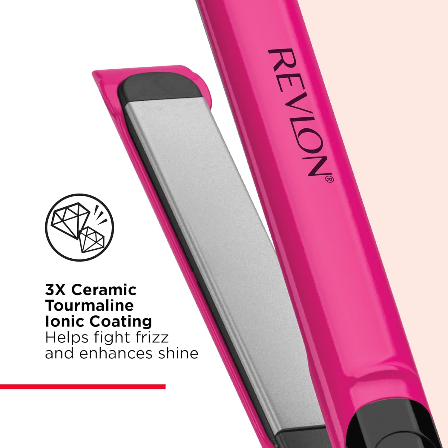 REVLON Ceramic Coated 1 Inch Flat Iron - Hair Straightener Helps Fight Frizz & Enhances Shine