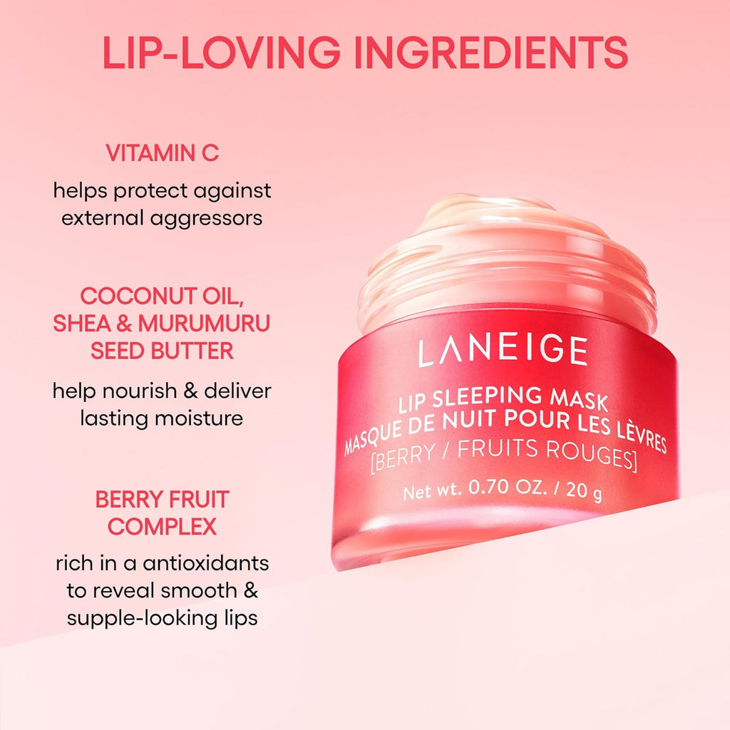 LANEIGE Lip Sleeping Mask: Nourishing Overnight Treatment with Vitamin C, Shea & Murumuru Butter