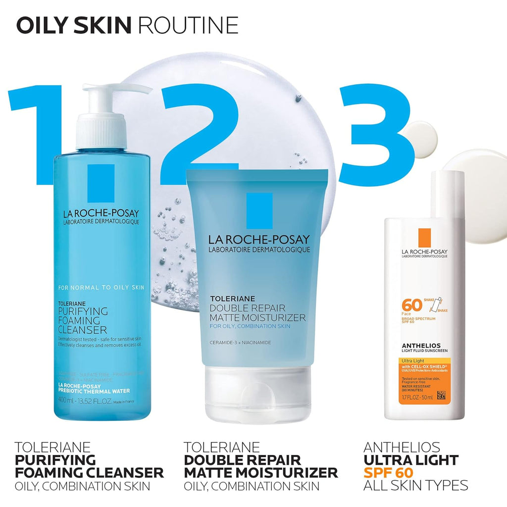 La Roche-Posay Toleriane Double Repair Matte Face Moisturizer, For Oily Skin, Ceramide, Niacinamide
