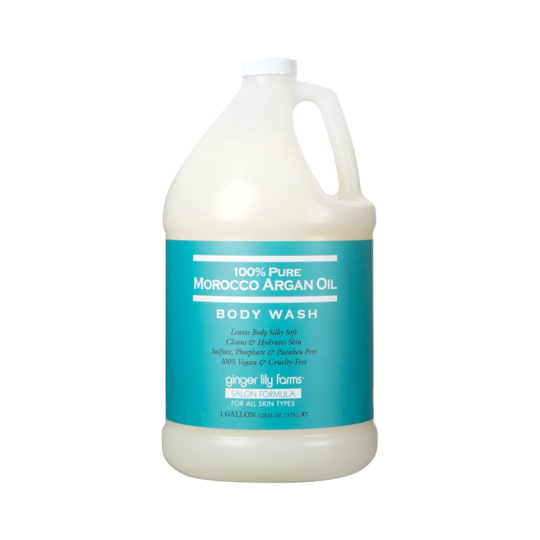 Ginger Lily Farms Salon Formula 100% Pure Morocco Argan Oil Body Wash for All Skin Types, 100% Vegan