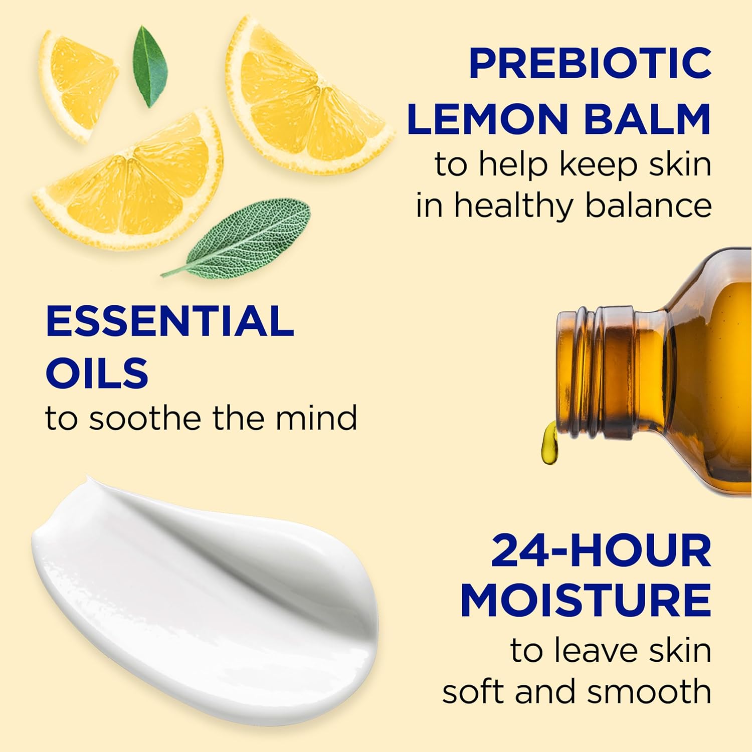 Dr Teal's Body Lotion, Lemon Prebiotic Lemon Balm & Essential Oils, 18 oz (Pack of 3)