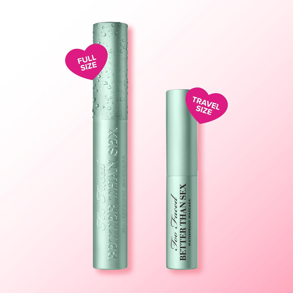 Too Faced Better Than Sex Waterproof Mascara |High-Performance Volume+Length with Omega Oil, Peptide