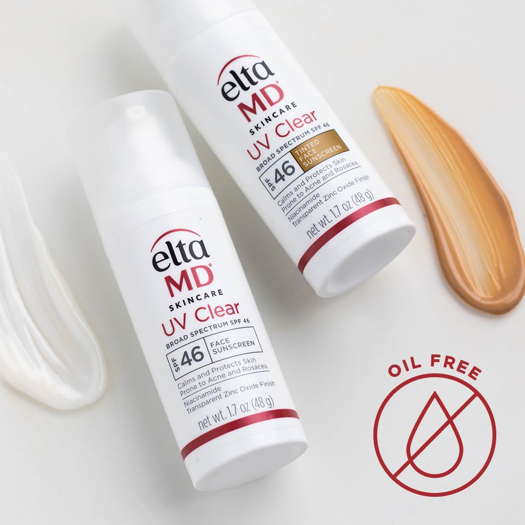 EltaMD UV Clear Tinted Sunscreen for Face,SPF 46 with Zinc Oxide,Oil-Free, Dermatologist Recommended