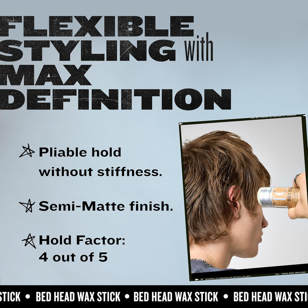TIGI Bed Head Hair Wax Stick for a Soft, Pliable Hold, Hair Care Slick Back Styling Product, Beeswax