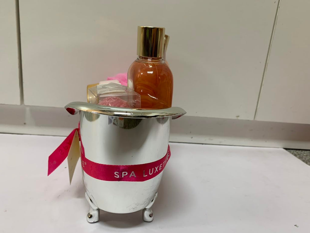 spa luxetique Gift Bath Set For Women, 8 Pcs Rose Spa Basket | Bubble Bath, Shower Gel, Body Lotion