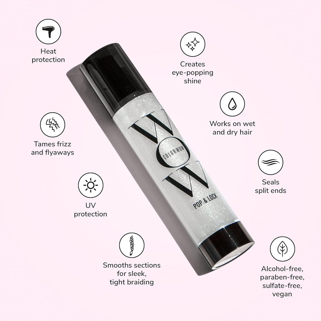 COLOR WOW Pop + Lock High Gloss Finish – Frizz Control Serum | Prevent Color Fade, Seal Split Ends