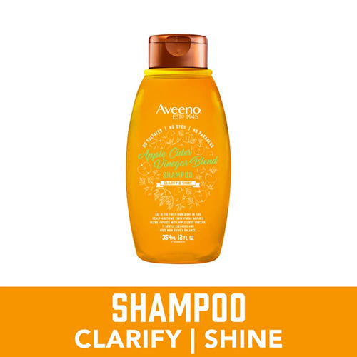 Aveeno Apple Cider Vinegar Shampoo +Conditioner for Balance &High Shine, Daily Clarifying &Soothing