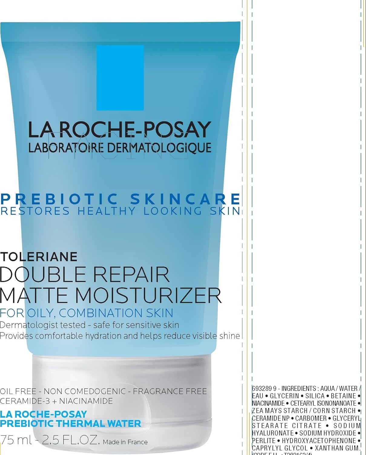 La Roche-Posay Toleriane Double Repair Matte Face Moisturizer, For Oily Skin, Ceramide, Niacinamide