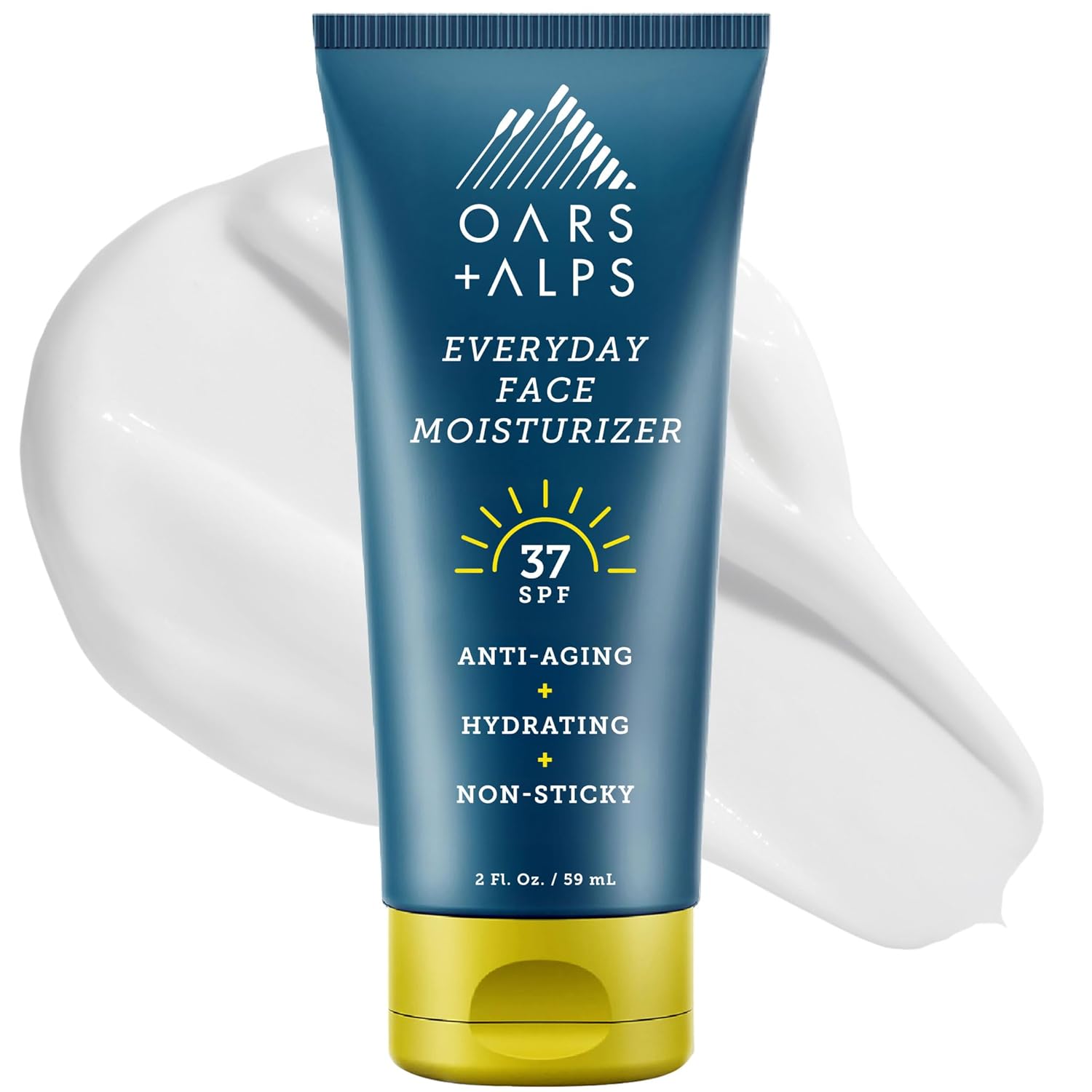 Oars + Alps Travel Sunscreen for Face & Everday Use, SPF 37 Anti Aging Body Lotion, Hyaluronic Acid