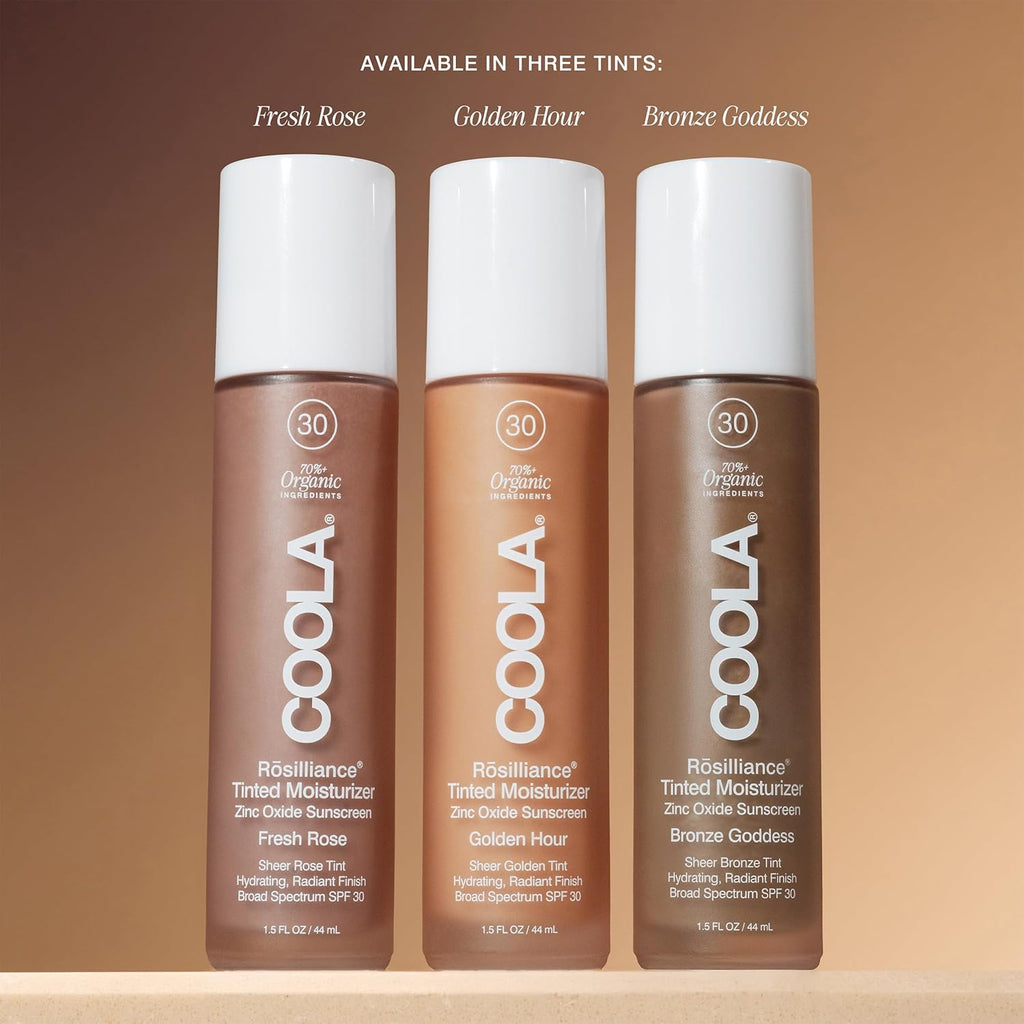 COOLA Organic Rosilliance BB Cream with SPF 30, Tinted Moisturizer Sunscreen & Foundation
