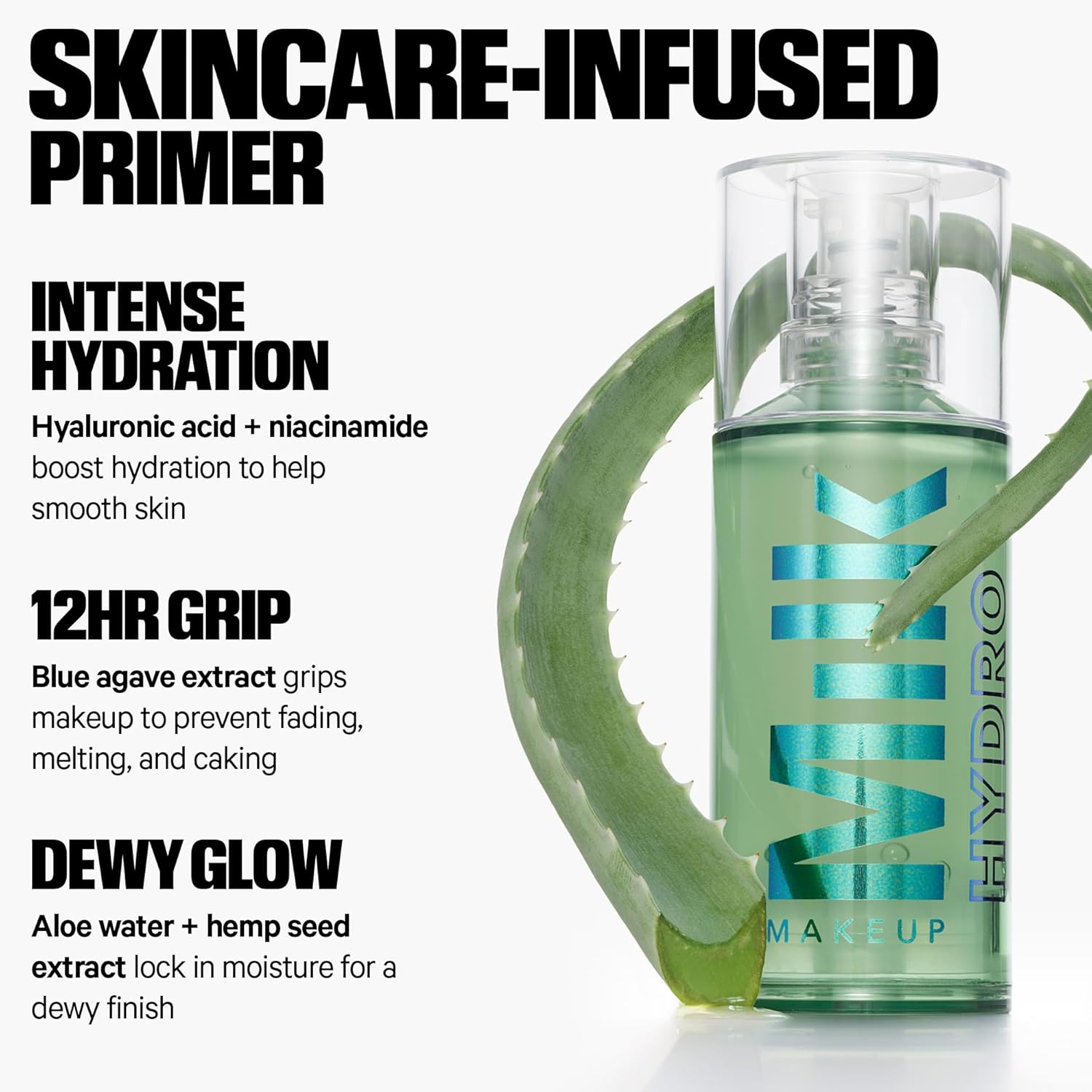 Milk Makeup Hydro Grip Primer with Hyaluronic Acid + Niacinamide -Hydrating Face Primer Grips Makeup
