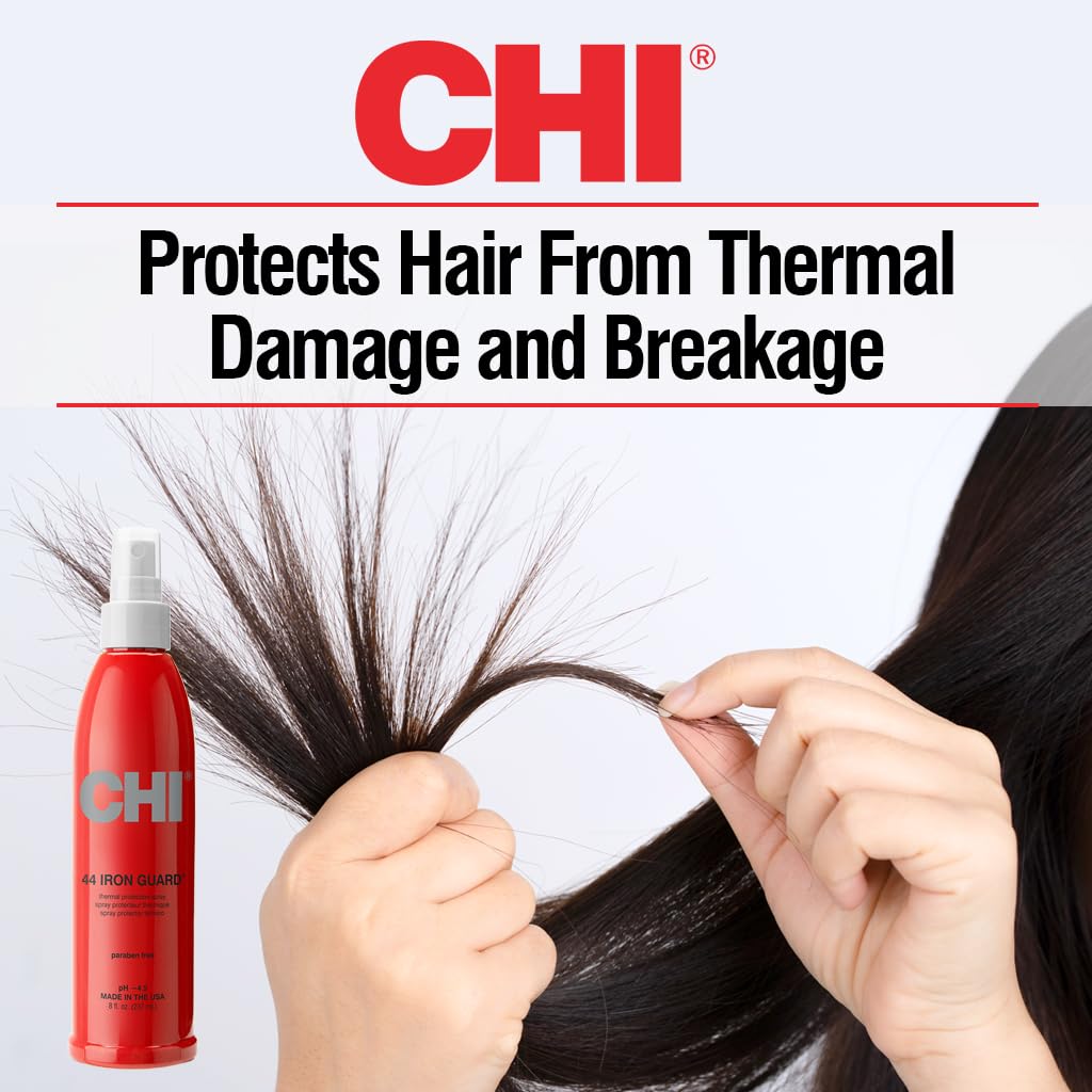 CHI 44 Iron Guard Thermal Protection Spray, Nourishing Formula Helps Resist Heat Damage to Hair, 8oz