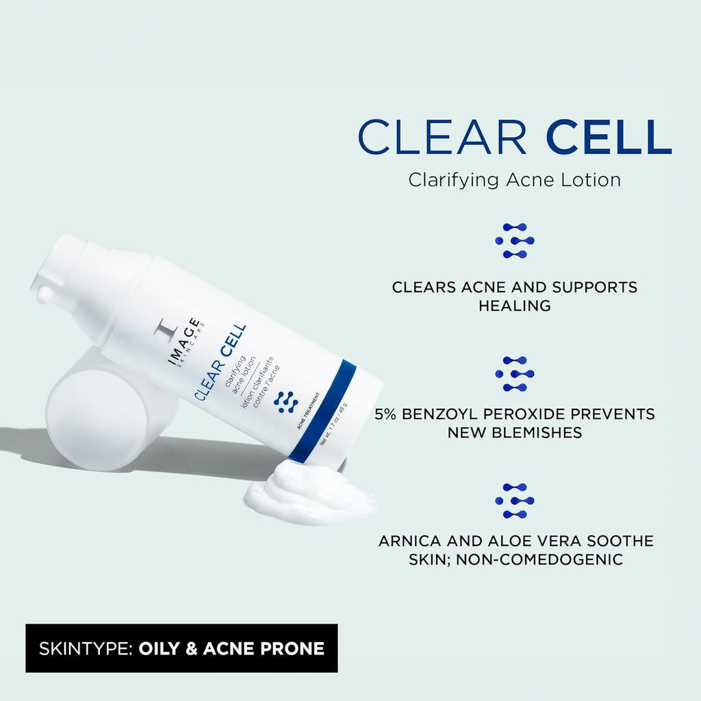 IMAGE Skincare, CLEAR CELL Clarifying Acne Lotion Treatment, with Benzoyl Peroxide, 1.7 oz