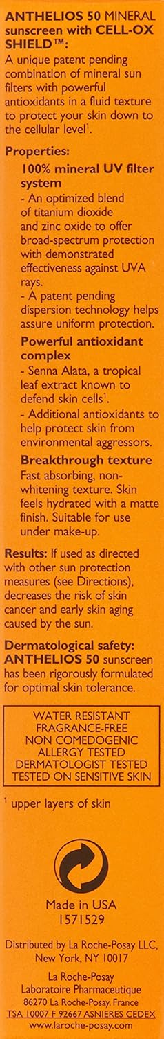 La Roche-Posay Anthelios Mineral Ultra-Light Face Sunscreen SPF 50, Zinc Oxide Sunscreen for Face
