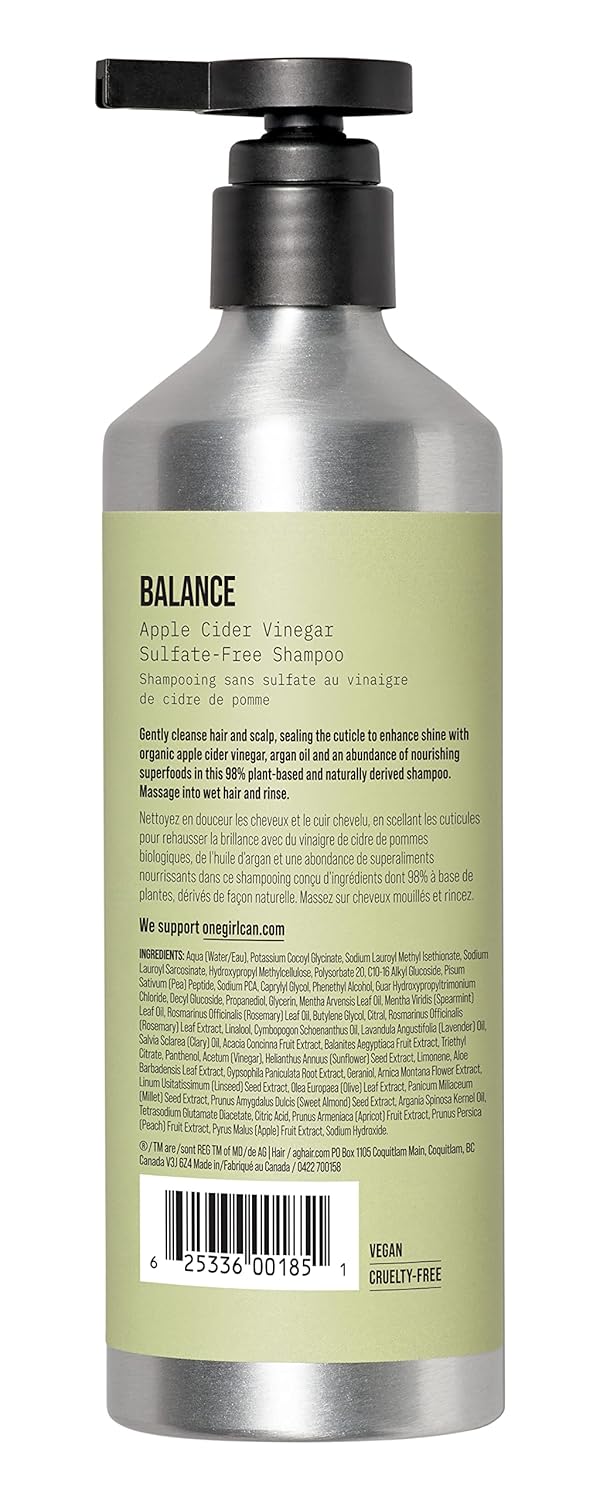 AG Hair Balance Apple Cider Vinegar Sulfate-Free Shampoo, 12 Fl Oz