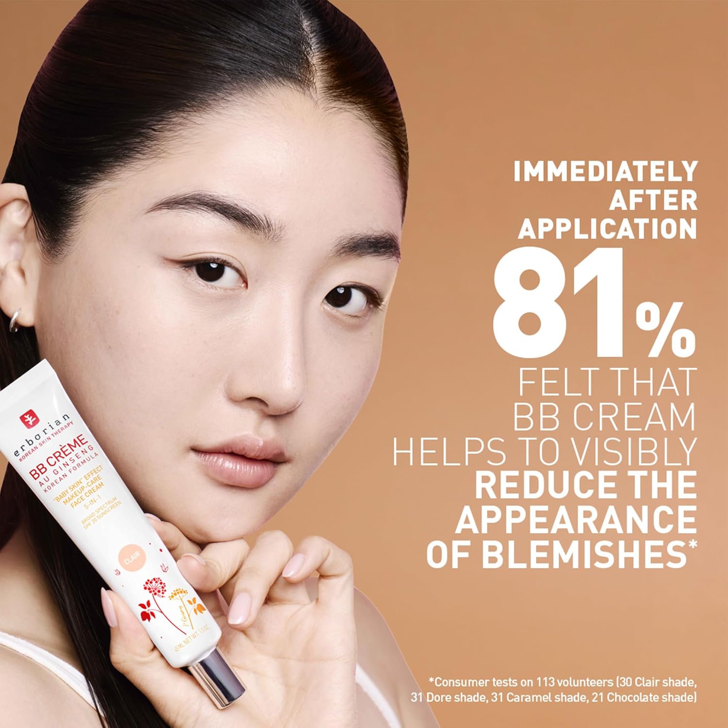 Erborian BB Cream with Ginseng - Lightweight Buildable Coverage with SPF 20, Ultra-Soft Matte Finish