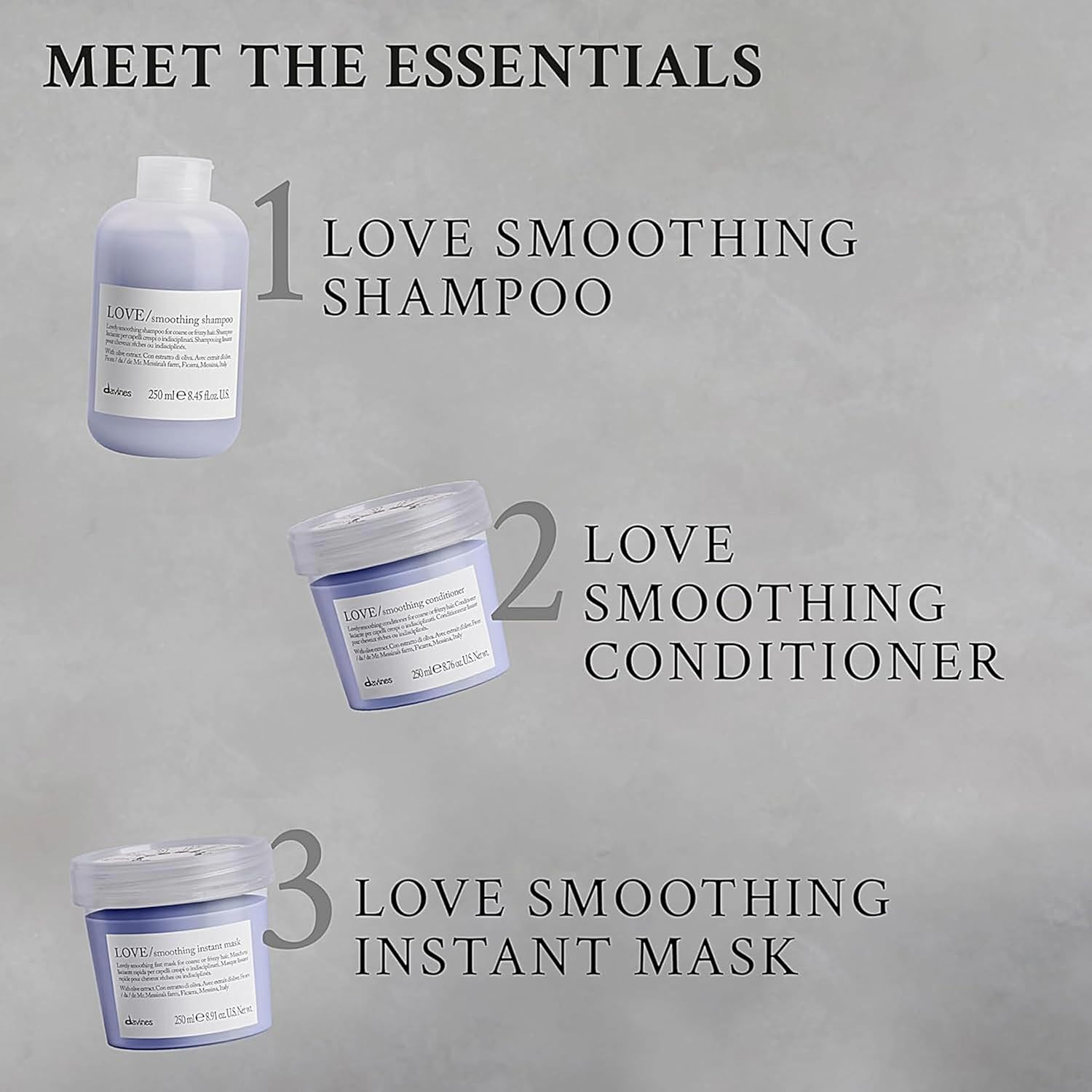 Davines LOVE Smoothing Perfector, Thermal Serum For Coarse Or Frizzy Hair, Tame & Nourish, 5.07 fl o