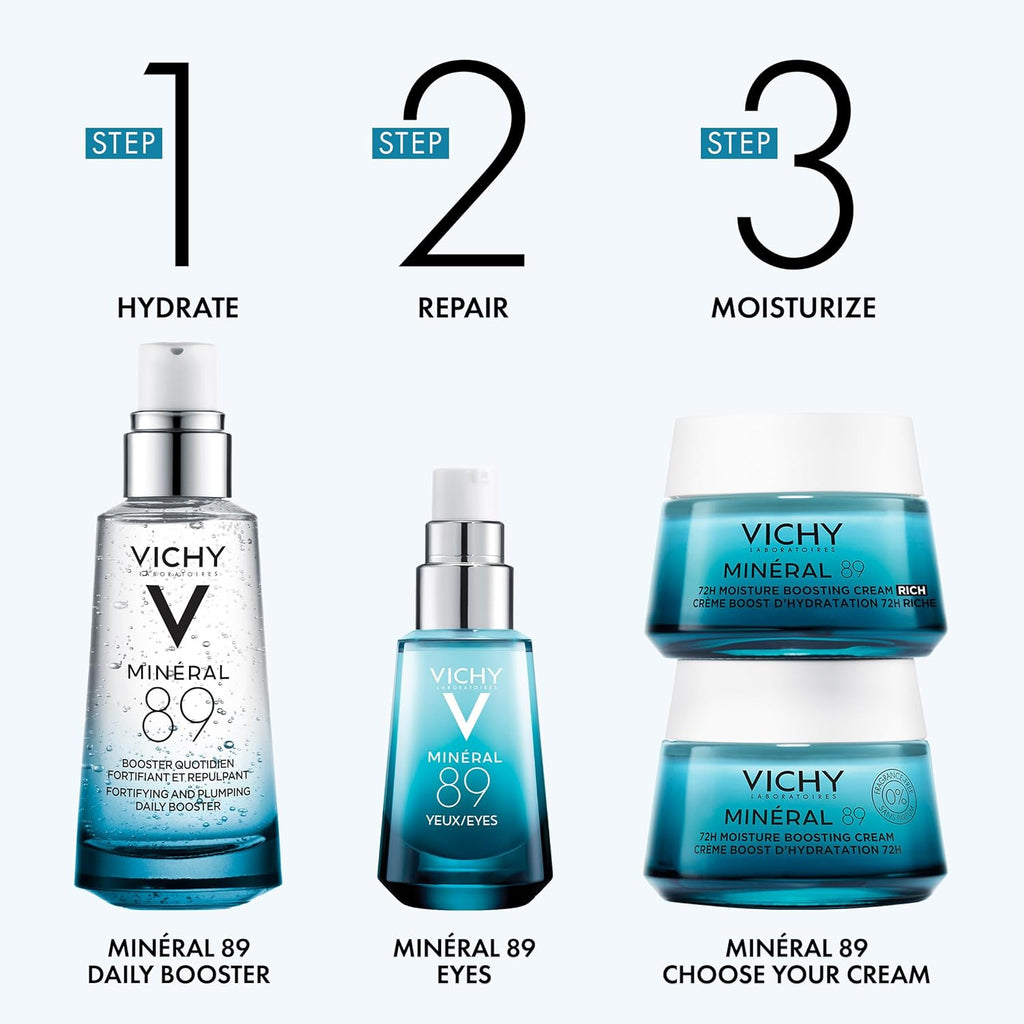 Vichy Mineral 89 Fortifying & Hydrating Daily Skin Booster, Pure Hyaluronic Acid Serum For Face
