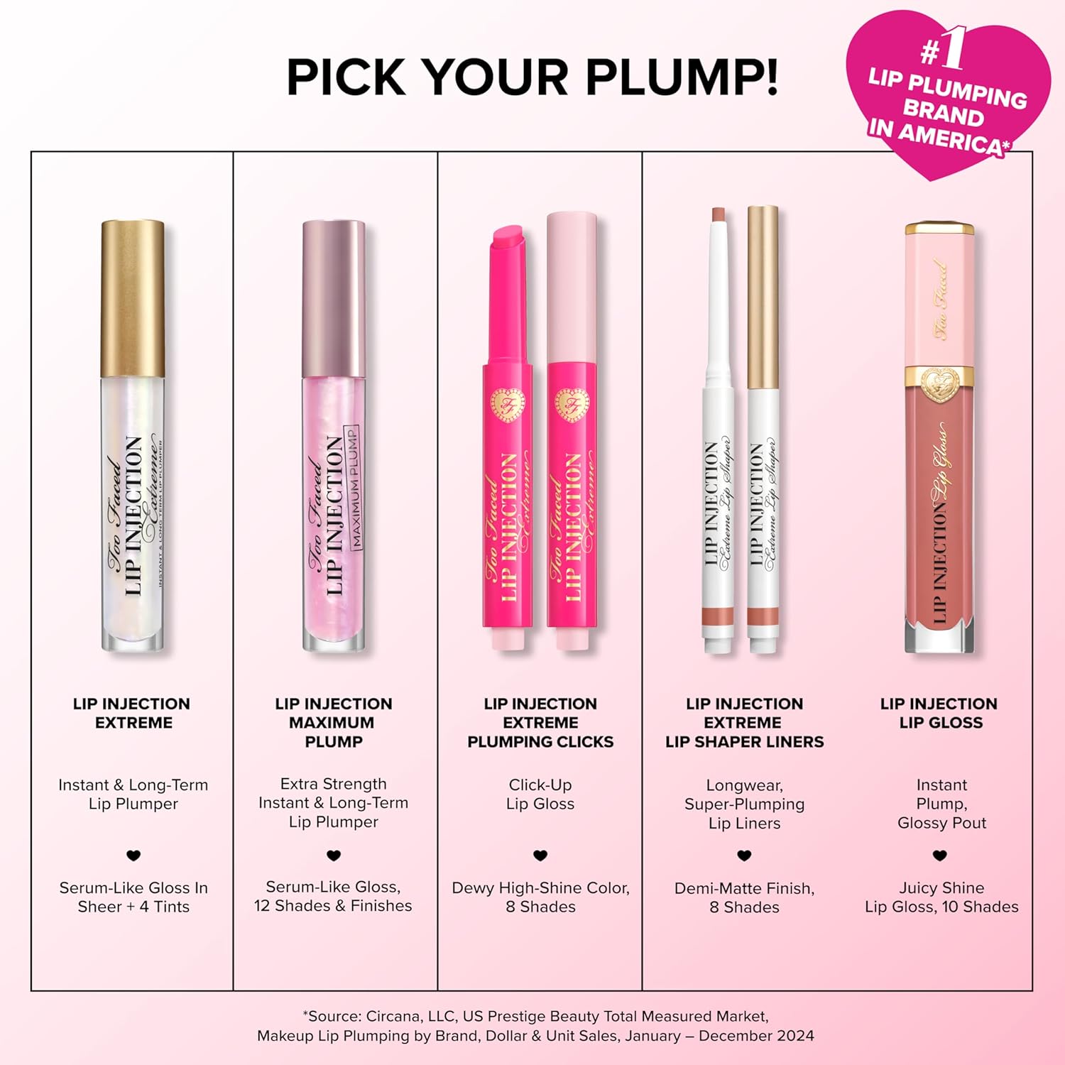 Too Faced Lip Injection Extreme Lip Shaper Plumping Liner | Long Lasting, Smudge Proof, Puffy Nude