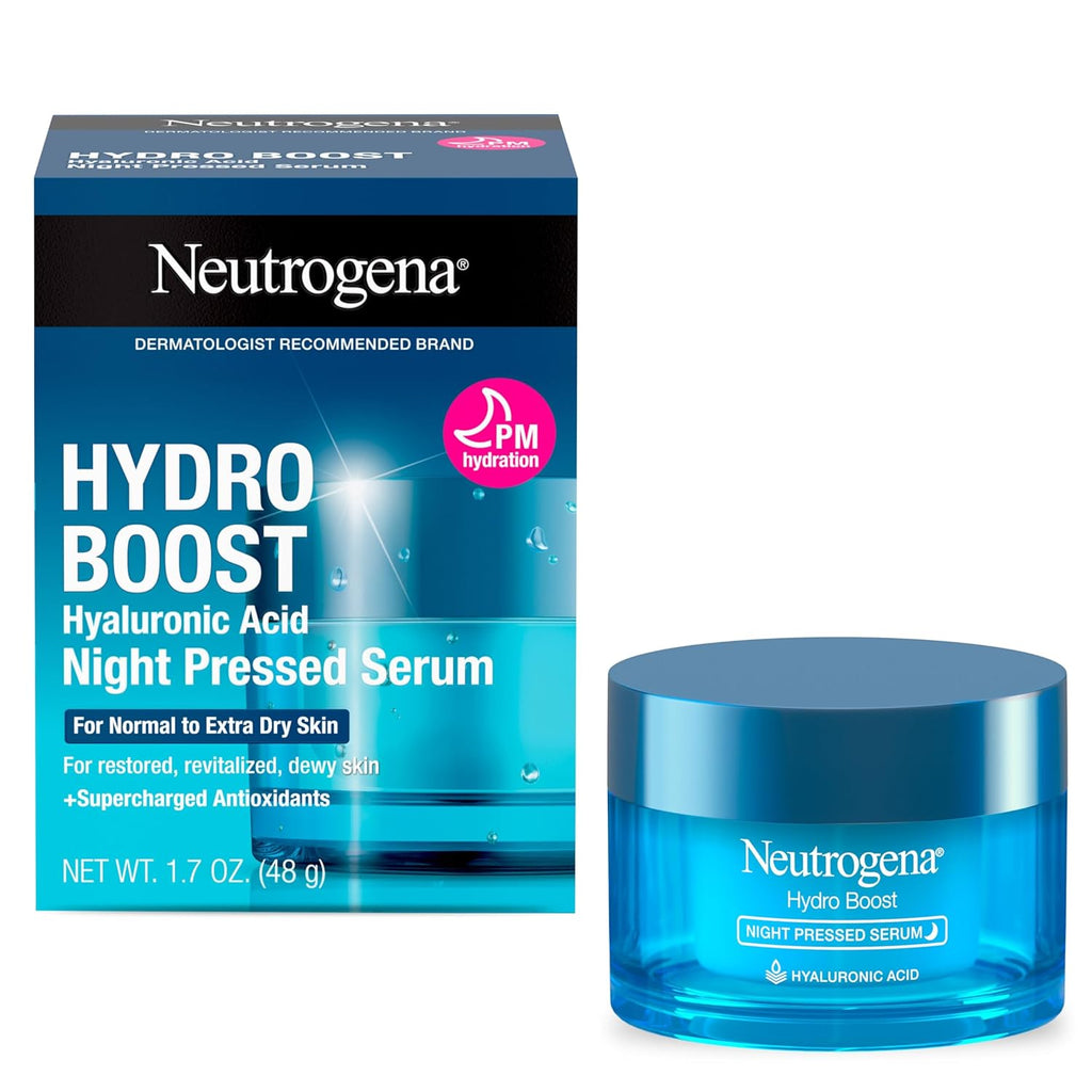 Neutrogena Hydro Boost Night Pressed Serum, Hyaluronic Acid Face Moisturizer for Normal to Extra Dry