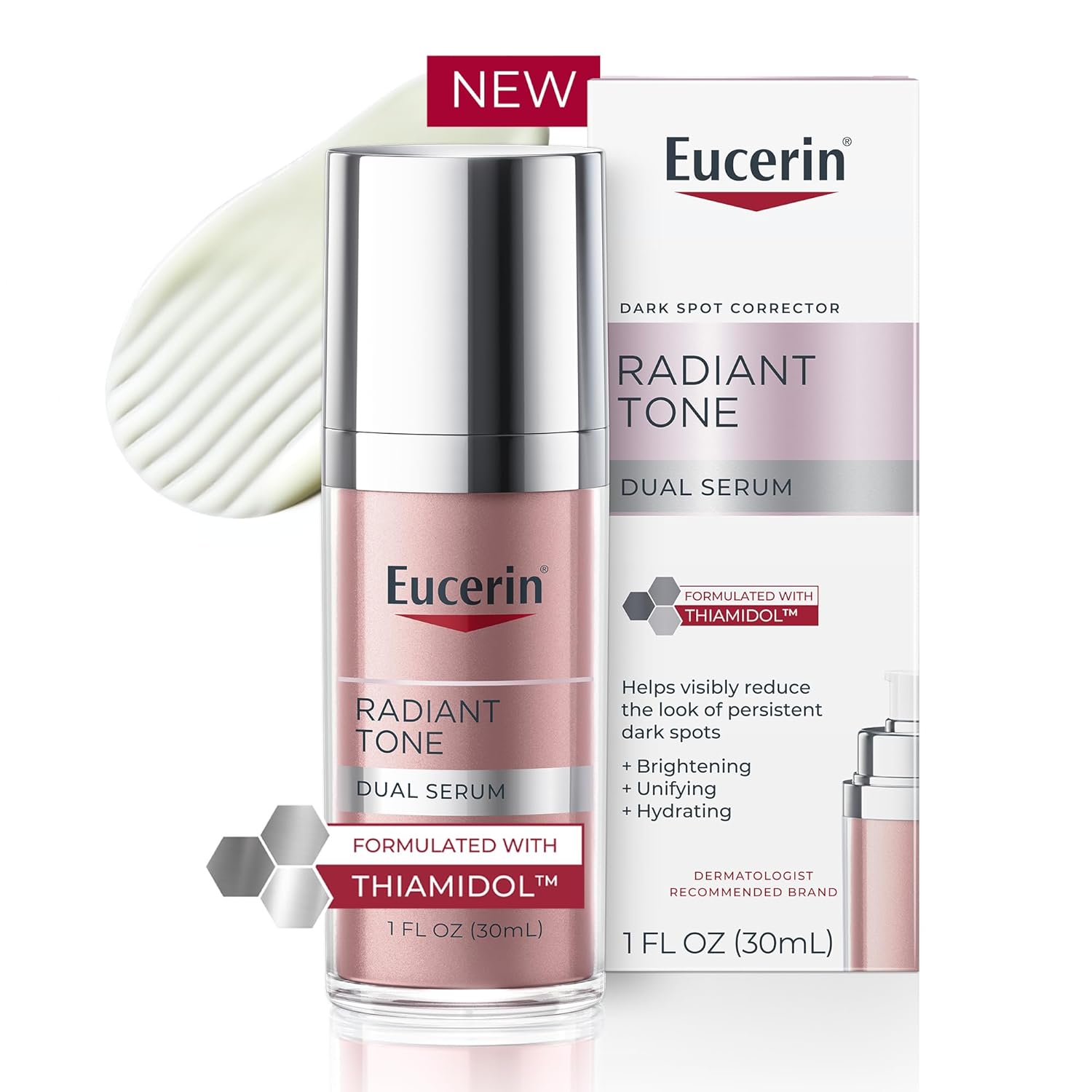 Eucerin Radiant Tone Dual Serum Dark Spot Corrector, Dark Spot Serum, Thiamidol & Hyaluronic Acid