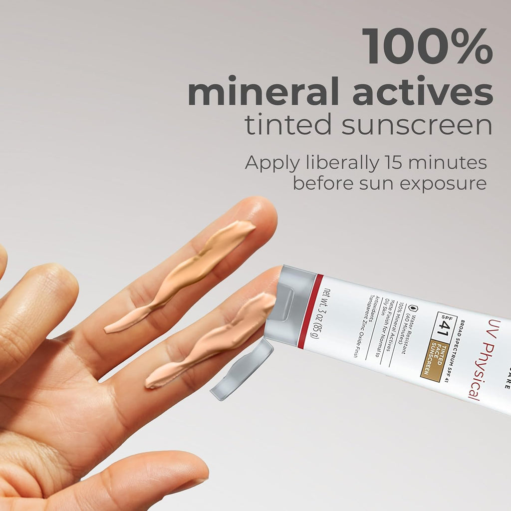 EltaMD UV Physical Tinted Mineral Sunscreen for Face SPF 41, 100% Mineral Active Tinted Face Lotion