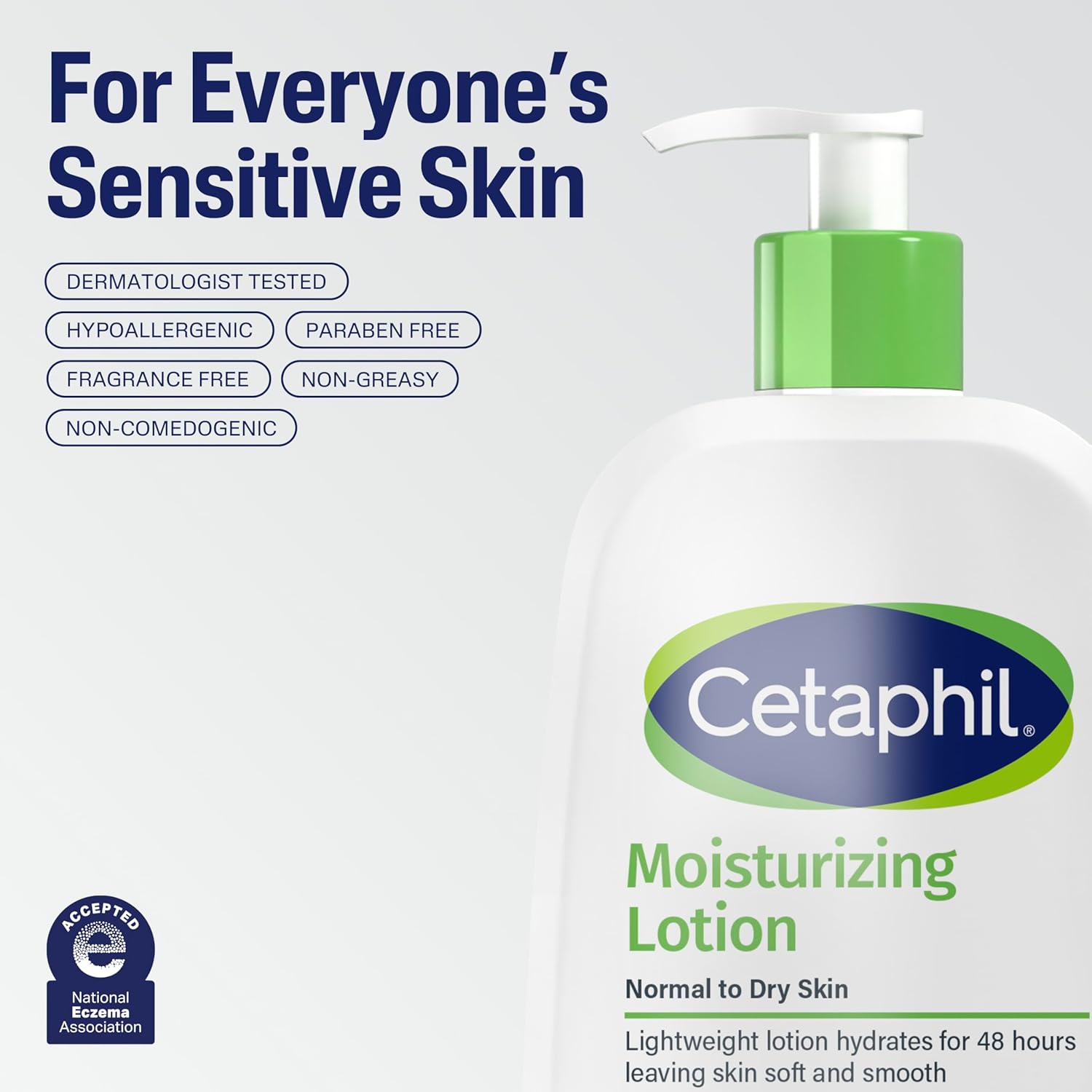 Cetaphil Face &Body Moisturizer, Hydrating Lotion for All Skin Types, Fragrance Free, Hypoallergenic