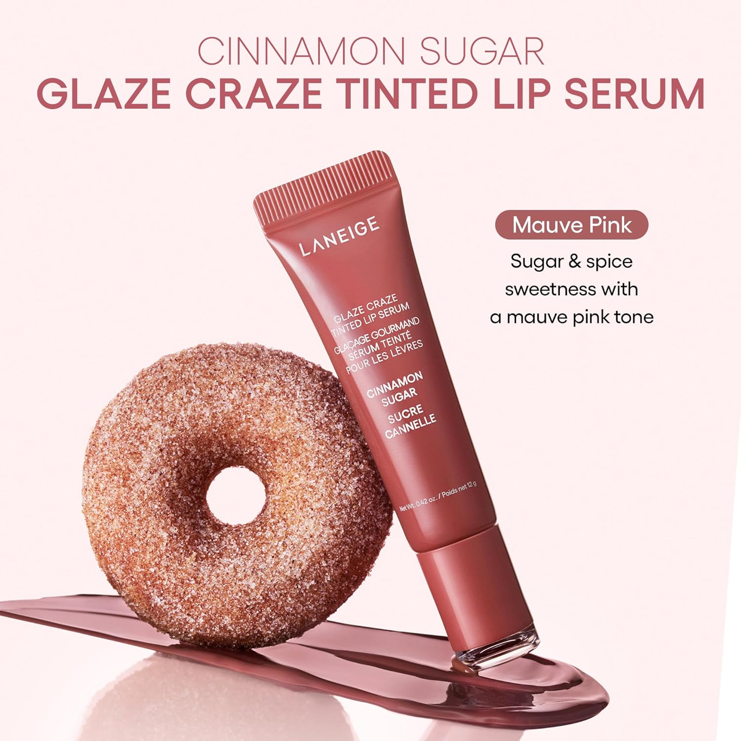 LANEIGE Glaze Craze Tinted Lip Serum, Cinnamon Sugar: Hydrating for Glossy, Nourished Lips, Plumping