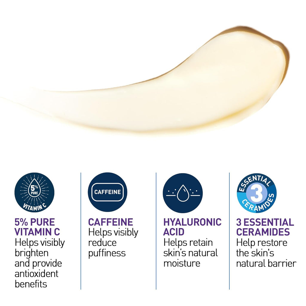 CeraVe Skin Renewing Vitamin C Eye Cream, Vitamin C, Hyaluronic Acid, Ceramides & Caffeine