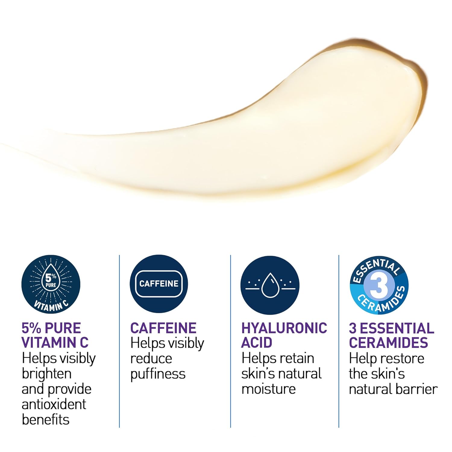 CeraVe Skin Renewing Vitamin C Eye Cream, Vitamin C, Hyaluronic Acid, Ceramides & Caffeine