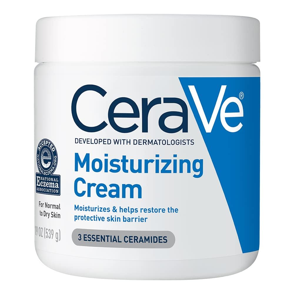 CeraVe Moisturizing Cream, Body & Face Moisturizer for Dry Skin, with Hyaluronic Acid & Ceramides