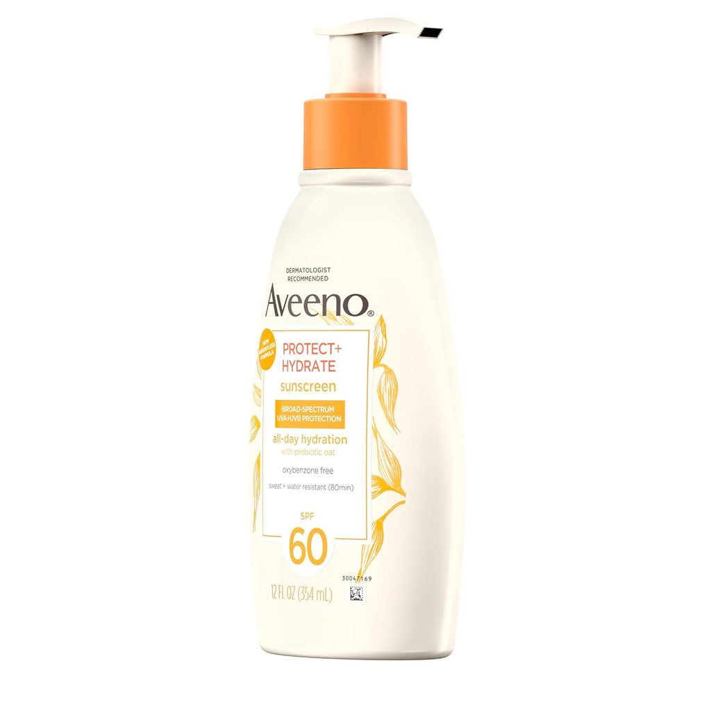 Aveeno Protect +Hydrate Sunscreen Moisturizing Body Lotion with Prebiotic Oat, Broad Spectrum SPF 60