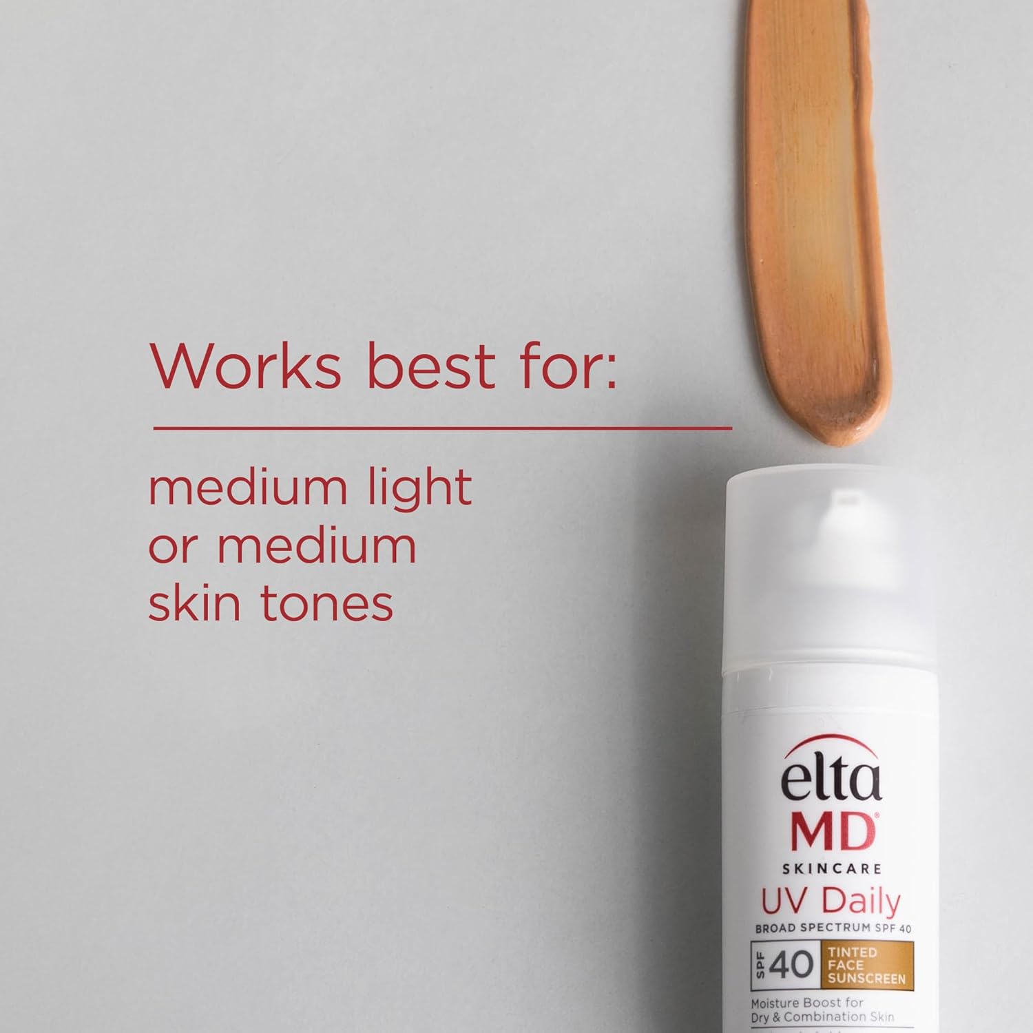 EltaMD UV Daily Tinted SPF 40 Face Sunscreen Moisturizer with Zinc Oxide, Sunscreen for Dry Skin