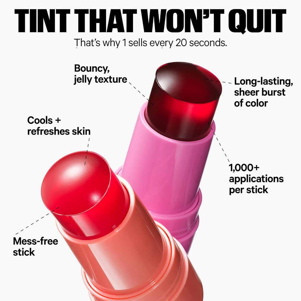Milk Makeup Cooling Water Jelly Tint – Sheer Lip + Cheek Stain with Vegan Collagen, Seawater + Aloe