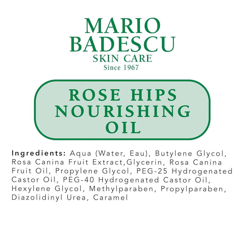 Mario Badescu Rose Hips Nourishing Oil for Combination, Dry &Sensitive Skin Facial Oil, Moisturizes