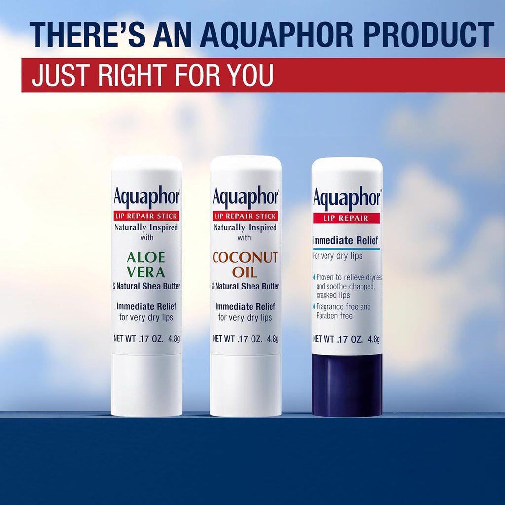 Aquaphor Naturally Inspired Lip Repair Stick with Aloe Vera and Natural Shea Butter, Hydrating Balm